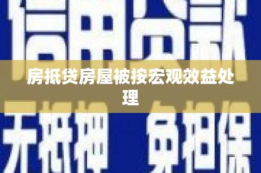 阜新房抵贷房屋被按宏观效益处理